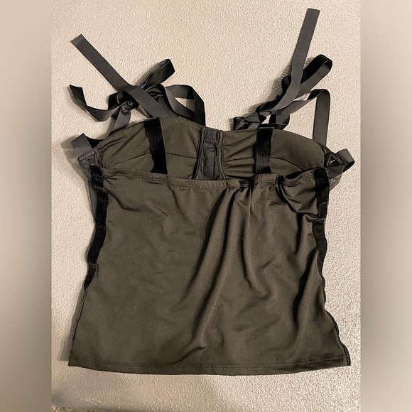 Commense Tied Mesh Corset Crop Top - Picture 3 of 3